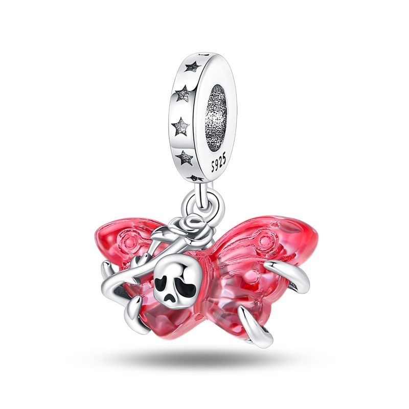 Dije de calavera de mariposa para Halloween