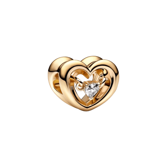 Charm Corazón Zirconia Dorado
