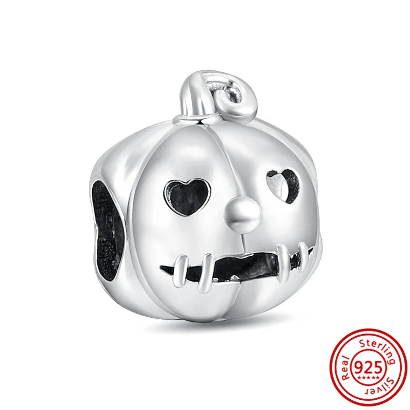 Dije de calabaza de plata de Halloween