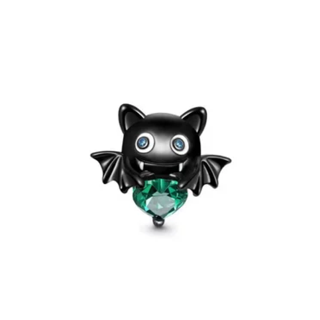Charm Murciélago Negro Zirconia