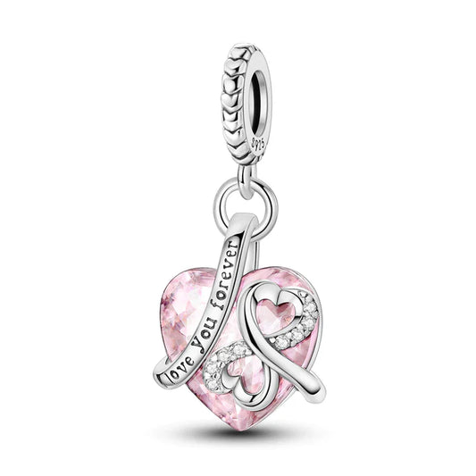 Pink Heart Charm “I Love You Forever”